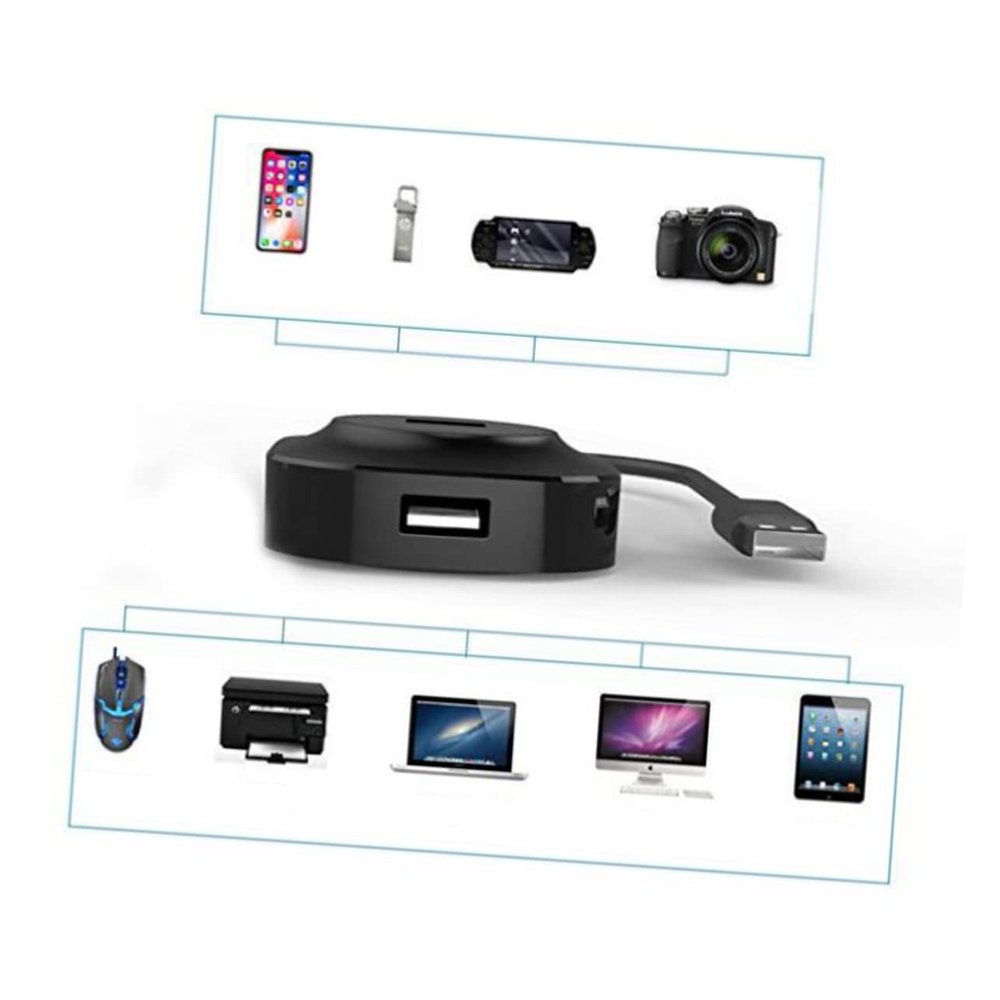 ARTIBETTER Compact USB Hub 4 USB c 3.0 Ports Fast 480mbps Transfer for Phones Tablets Silver Travel-Friendly