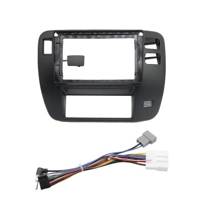 AYYDXRK 9 Inch Car Frame Fascia Adapter for Nissan Patrol V5 Y61 2002-2004 Android Radio Dash Fitting Panel Kit Install Mount Kit(RHD Frame with Cable)