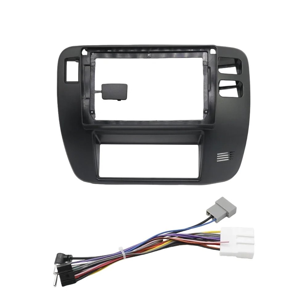 AYYDXRK 9 Inch Car Frame Fascia Adapter for Nissan Patrol V5 Y61 2002-2004 Android Radio Dash Fitting Panel Kit Install Mount Kit(RHD Frame with Cable)