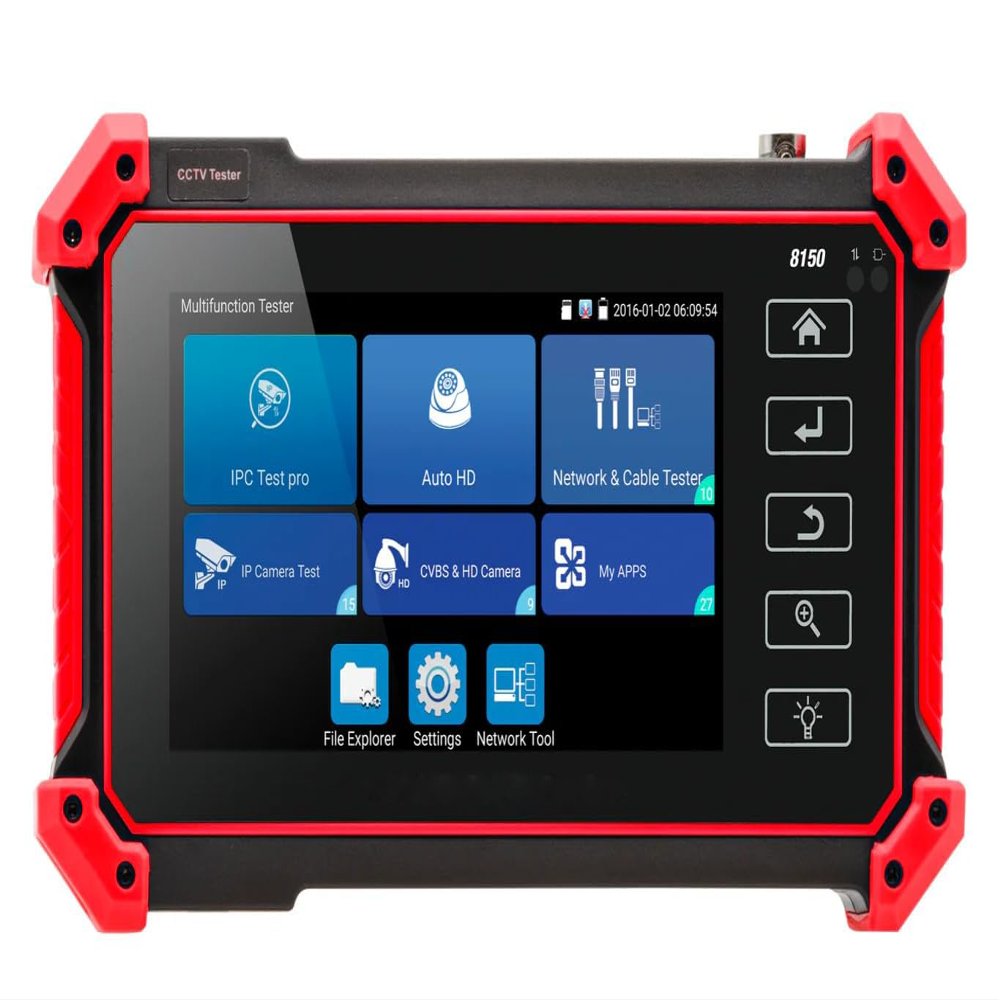 IP 5" Full Touch Screen 8MP High Resolution Security Camera Tester with WiFi Hotspot: Tests TVI, CVI, AHD Cameras - (8150)