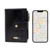 Anti-Lost Bluetooth Wallet Tracker & Finder, Minimalist trackable Wallet for Men, Leather Credit Card Holder (Leather Black) view 1
