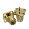 HFHYDZSW 10pcs Connector RP SMA Male Jack 4-Holes Flange Solder Cup Deck Mount Coaxial Wire Terminals view 1