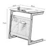 Bamboo Bedside Table, Mobile Laptop Table, Bedside Table with Storage Bag, Placeable Dining Table/Desk,85x50x75cm Fashionable view 3
