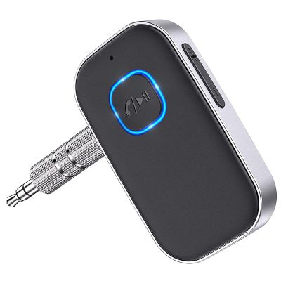 Boannice Bluetooth 5.0 Receiver with 3.5mm AUX Car Bluetooth Adapter, Sound Adapter for Car Stereo Home Stereo Headset Speakers, Hands-Free Calling, Noise Cancellation