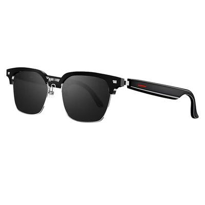 Gsnagole Smart Glasses Listenable Songs, Smart Wireless Headphone Sunglasses, Glasses,Sunglasses for Women & Men,Smart Glasses Sports Sunglasses with Mic (Half Frame Black Sunglasses)