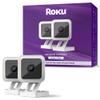 Roku Indoor Camera for Home Security, 2-Pack - Wired Security Camera with 1080p HD Color Night Vision, Compatible with Alexa & Google, Motion & Sound Detection, Built-in Siren (Renewed) view 1