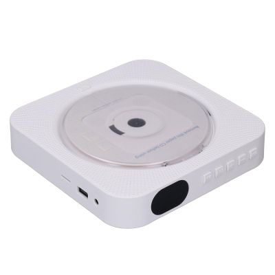 VBESTLIFE Desktop CD Player with Speakers, CD Players for Home, Portable CD Player with BT5.0, AUX 3.5mm Ports, Repeat, Remote Control, Immersive Bass Speaker (White)