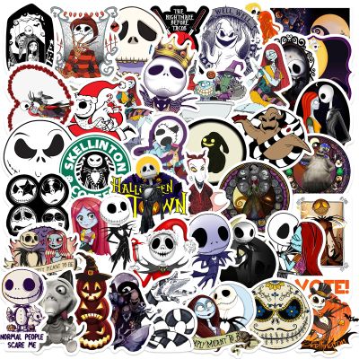 50PCS Cartoon Movie The Nightmare Before Christmas Stickers, Halloween Sticker Pack, TNBC Vinyl Waterproof Stickers Decals for Laptop, Water Bottles, Guitar, Skateboard Stickers for Teens