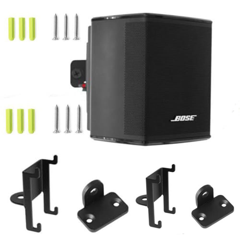 Coyktonty Aluminium Wall Bracket/Wall Mount Bracket for Bose Virtually Invisible 300 Speakers,Duty Speaker Mount Mounting Brackets,with mounting Screws Angle Adjustable. (Black+Black)