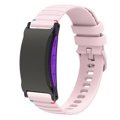 Lamshaw Compatible for Shock Clock 3 Bands, New Silicone Woven Line Adjustable Replacement Strap Compatible for Pavlok Shock Clock 3 (Pink)