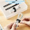 20 Pcs Black Silicone Cable Ties, Reusable Cable Straps Wire Organizer, Cable Management Cord Organizer for Fastening Earphone Phone Charger Home Office Desk Kitchen Appliances Cable Cords Wires view 4