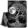 Case for iPad (9.7-Inch, 2018/2017 Model, 6th/5th Generation), Slim Lightweight Smart Shell Stand Cover with Auto Wake/Sleep Case for iPad 9.7 Inch 2018/2017,Black White Tree Moon view 1
