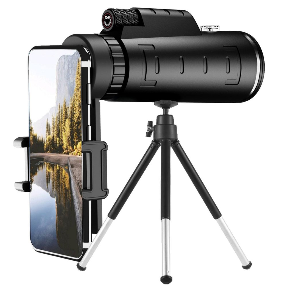 Super High Power 40X60 Monocular Telescope Portable Night Vision HD Zoom Monocular Binoculars Pocket Telescope for Bird Watching Travel Hunting Hiking,B