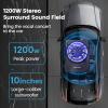 Znclces 2025 Upgraded 10" 1200W Slim Under Seat Powered Car Subwoofer, Car/Truck Sub Built in Amplifier for Outstanding Heat Dissipation, Powerful bass and Blue LED Ambient Light (Blue Light) view 2