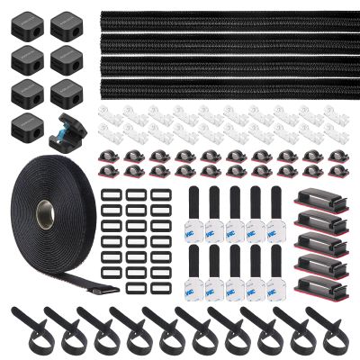 AORUICN Cable Management Organizer Kit, Desk Cable Organizer, Cable Management Under Desk, Wire Management and Cord Organizer for Home, Office, Standing Desk
