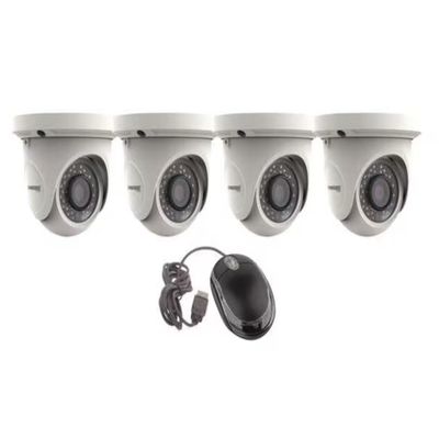 5MP 4-Camera Turret Security System, 3.6mm Lens, 103.8 Viewing Angle, 12V DC