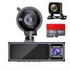 3 Channel Dash Cam 2K 1296P Night Vision IMX 415 Sensor Supports Cabin/Rear Camera Car Video Cycle Recorder 5G WiFi APP Control (F5 with 64G) view 1