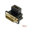 ACGTUY 90 Degree Angle DVI Male to HDMI-Compatible Female Adapter, Used Compatible with The Computer, HDTV. TV Industrial Machine and Graphics Card(Down) view 3
