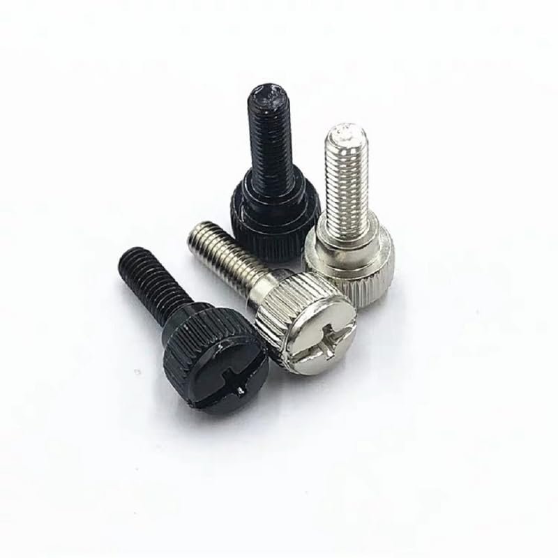 100PCS 6#-32 * 6 Thread Teeth Computer PC Case Cooling Fan Toolless Adjustment Screw Thumbscrews Thumb Screw M3.5 - (Size: 100PCS, Color: Black)
