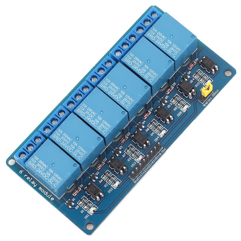6 Channel Low Level Trigger Relay Module with Optocoupler (24V)
