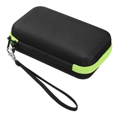GARVALON 1pc Eva Portable Shockproof Protective Case for Non- Forehead Thermometers Compact Storage Bag Lanyard and Green Zipper for Travel and Home Use