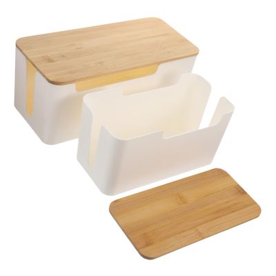 CAXUSD 2pcs Cord Organizer Storage Box Lid Stylish for Hides and Cords Easy to Clean and Use