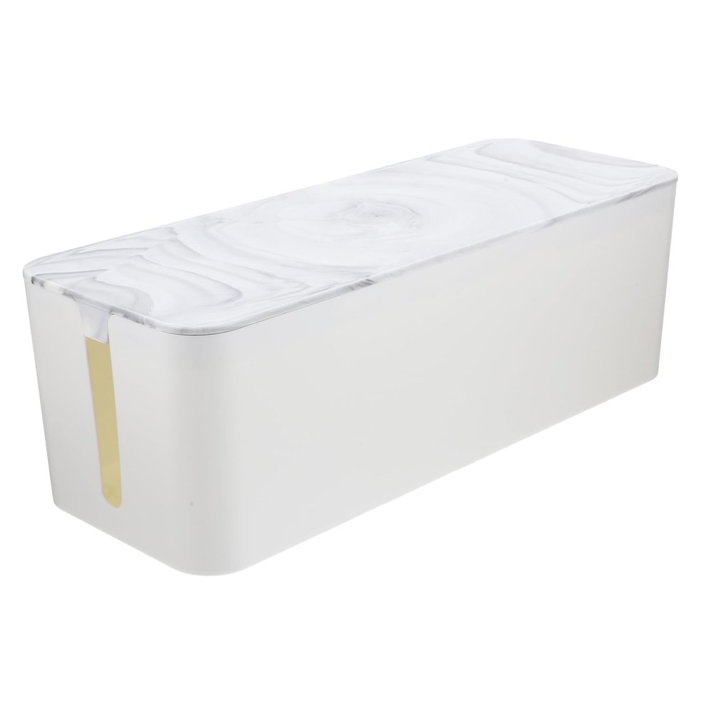 PHENOFICE Cord Organizer Box Cable Management Cover Large Wire Organizer Desk Cord Hider Bamboo HIPS for Home