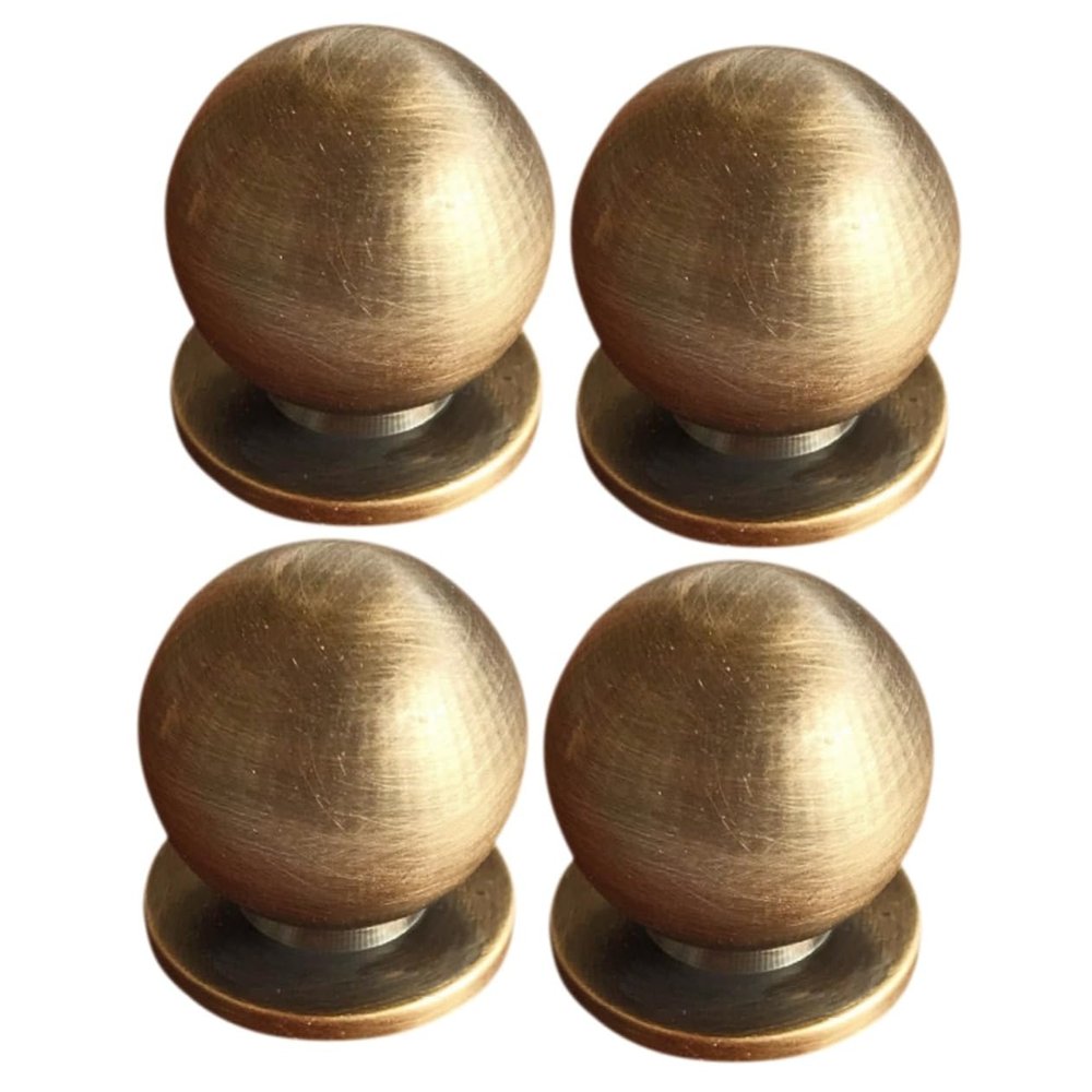 WOONEKY 4pcs Vintage Door Handle -Shaped Pulls for Cabinets and Retro Style Replacement Furniture Hardware for Closets and Bookcases Easy to Install