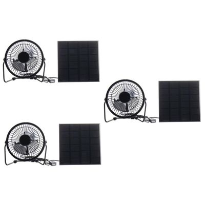 balacoo 3sets Solar Panel Cooling Fan Kit for Pets Lightweight Solar Powered Fan Base for Outdoor Use Ventilation for Animal