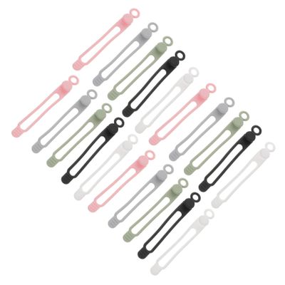 KONTONTY Silicone Wire Fixing Straps 20pcs Cable Wrappers for Electronics Organizers Cable Management Net
