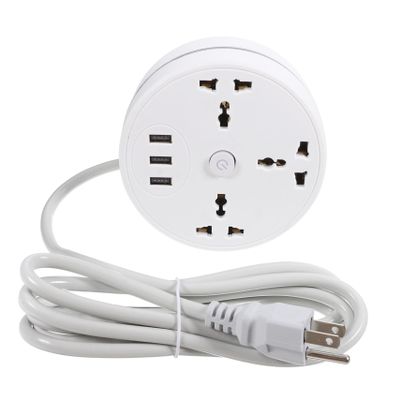 MERRYHAPY Outlet Power Strip Panel Cable White Portable Travel Extension Socket Multi-use Power Strip for Us Plug