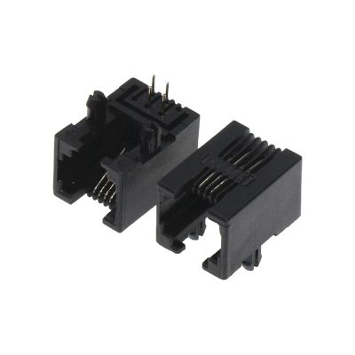 10PCS RJ11 95001-6P4C 6P6 RJ10 Socket Black Phone Socket 6P4C Socket Telephone Socket RJ10 Telephone Socket RJ11