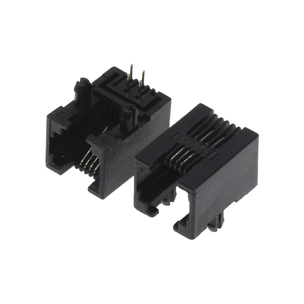 10PCS RJ11 95001-6P4C 6P6 RJ10 Socket Black Phone Socket 6P4C Socket Telephone Socket RJ10 Telephone Socket RJ11