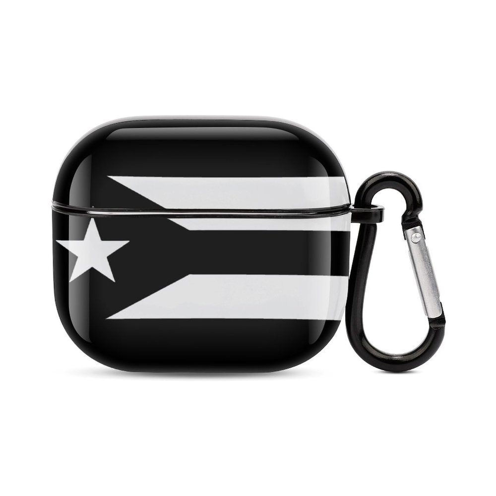 Black and White Porto Rico Porto Rico Bluetooth Earbuds Case Cover for Airpods 3 with Keychain,Unisex Shockproof Protective Wireless Charging Case Cover