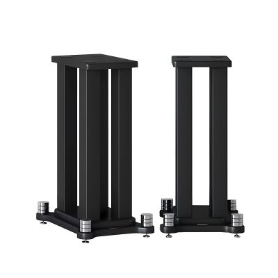 A Pair of Speaker Stands, Heavy Duty Speaker Stand Holds Bookshelf/Satellite/Large Speaker, Vibration-Absorbing MDF Design, 1.961.96in Metal Column Support,Holds 88lbs Speaker (Black, 60cm/23.6in)