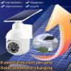 360-Degree Ultra-Bright Solar Light, Dummy CCTV Camera, Outdoor Motion Sensor Spotlight, IP66 Waterproof FloodLights, Wireless Decoy Fake PTZ Dome Security Camera for Porch Garden Patio Driveway view 2
