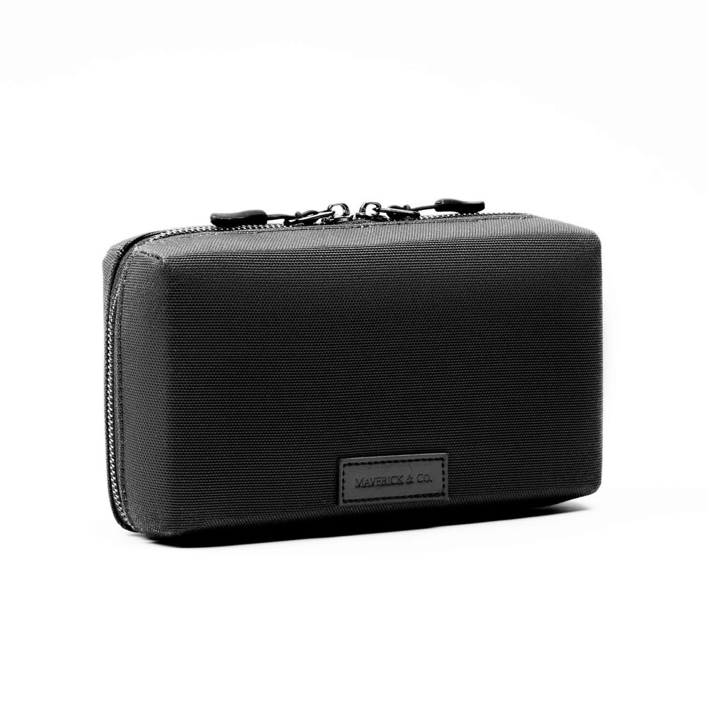 Maverick & Co. Nexus Tech Organizer Pouch - 100% Recycled Water-Resistant Polyester Cable & Accessory Case for Work and Travel (Black)