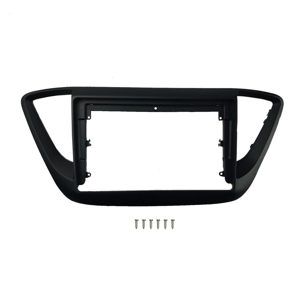 GRASKY 2 Din Radio Panel Compatible with Hyundai Accent Verna 2018+ 9 INCH Car Audio Installation Frame GPS Navigation Fascia Dash Mount Kit Bezel