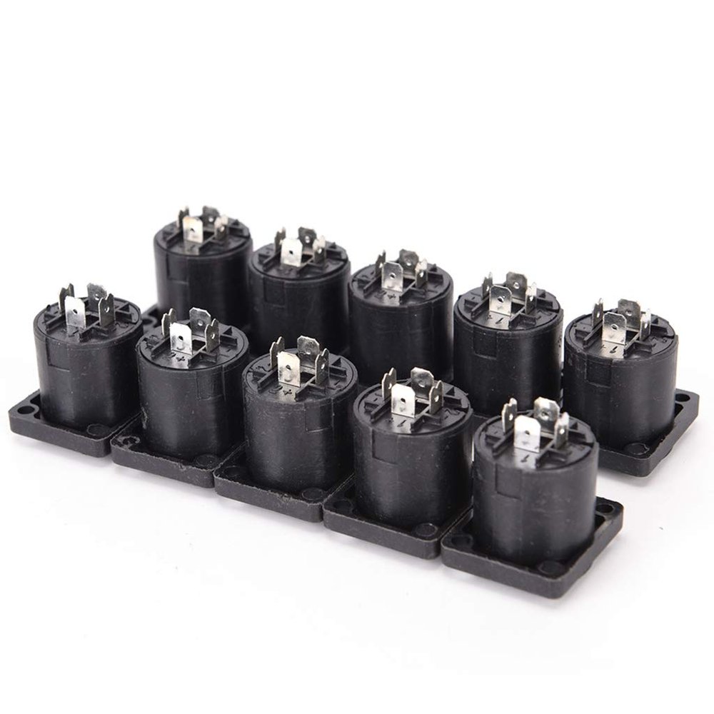 QERPON 4 Pin Female Socket Connector Loudspeaker Amplifier Power Amplifier for for Head Small Squa