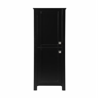 ARS Concepts 16 Bathroom Storage Cabinet, Freestanding with Adjustable Shelves, Black