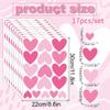170 PCS Pink Heart Wall Decals Waterproof Vinyl Peel & Stick Ombre Tri-Tone Pink Hearts Decor, 10 Sheets Removable & Repositionable Wall Stickers for Girls Bedroom, Nursery, Kids Room, Dorm view 2