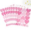 170 PCS Pink Heart Wall Decals Waterproof Vinyl Peel & Stick Ombre Tri-Tone Pink Hearts Decor, 10 Sheets Removable & Repositionable Wall Stickers for Girls Bedroom, Nursery, Kids Room, Dorm view 3
