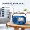 Audiocrazy Portable AM FM Rechargeable Bluetooth Radio with Clock view 2