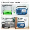 Audiocrazy Portable AM FM Rechargeable Bluetooth Radio with Clock view 3