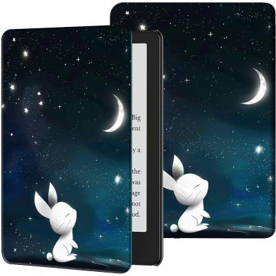 Case for 6.8" Kindle Paperwhite (11th Generation-2021) and Kindle Paperwhite Signature Edition PU Leather Slim Smart Cover with Auto Wake/Sleep for Kindle Paperwhite 2021 E-Reader,Rabbit Moon