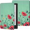Case for 6.8" Kindle Paperwhite (11th Generation-2021) and Kindle Paperwhite Signature Edition PU Leather Slim Smart Cover with Auto Wake/Sleep for Kindle Paperwhite 2021 E-Reader,Blue Art Flowers view 1