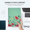 Case for 6.8" Kindle Paperwhite (11th Generation-2021) and Kindle Paperwhite Signature Edition PU Leather Slim Smart Cover with Auto Wake/Sleep for Kindle Paperwhite 2021 E-Reader,Blue Art Flowers view 3
