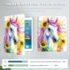 Case for 6.8" Kindle Paperwhite (11th Generation-2021) and Kindle Paperwhite Signature Edition PU Leather Slim Smart Cover with Auto Wake/Sleep for Kindle Paperwhite 2021 E-Reader,Art Horse Sunflower view 4