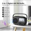 Audiocrazy Portable Radio AM FM with Bluetooth,Built-in Rechargeable Battery/Plug in Wall/4*D Cell Battery Operated, Digital Time Display, Transistor Radio for Home,Outdoor,Gift,Seniors Space Black view 2