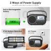 Audiocrazy Portable Radio AM FM with Bluetooth,Built-in Rechargeable Battery/Plug in Wall/4*D Cell Battery Operated, Digital Time Display, Transistor Radio for Home,Outdoor,Gift,Seniors Space Black view 3